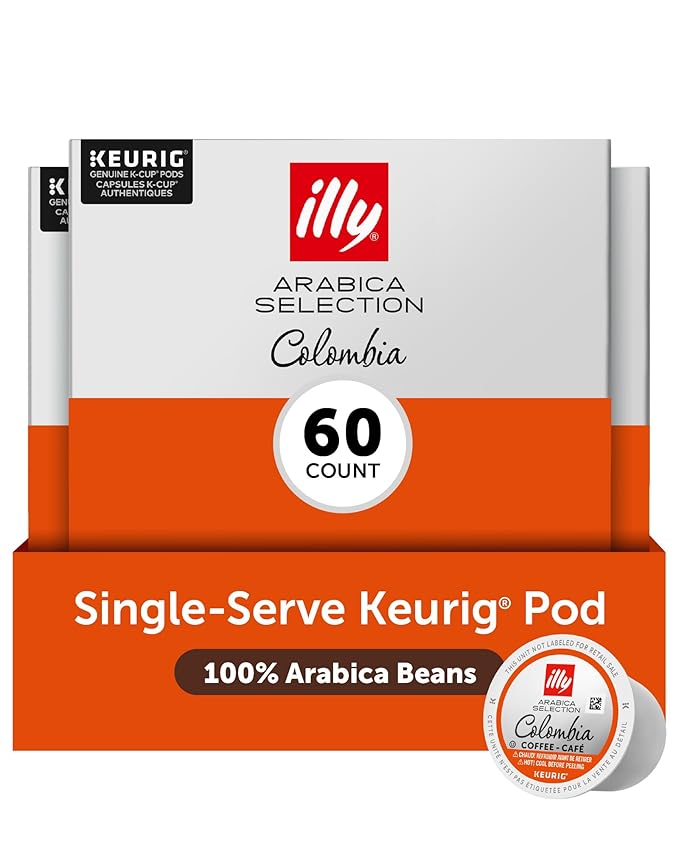 Illy Coffee K Cups - Compatible Pods for Keurig Coffee Maker - Single Origin Colombia Medium Roast - Notes of Citrus and Red Fruits - 10 Count (Pack of 6)