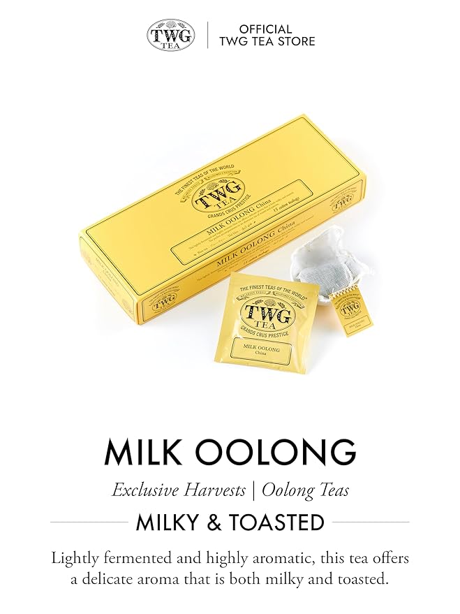 TWG Tea | Milk Oolong | Oolong Tea | Milky & Toasted | 15 Hand Sewn Cotton Teabags | Gift Set