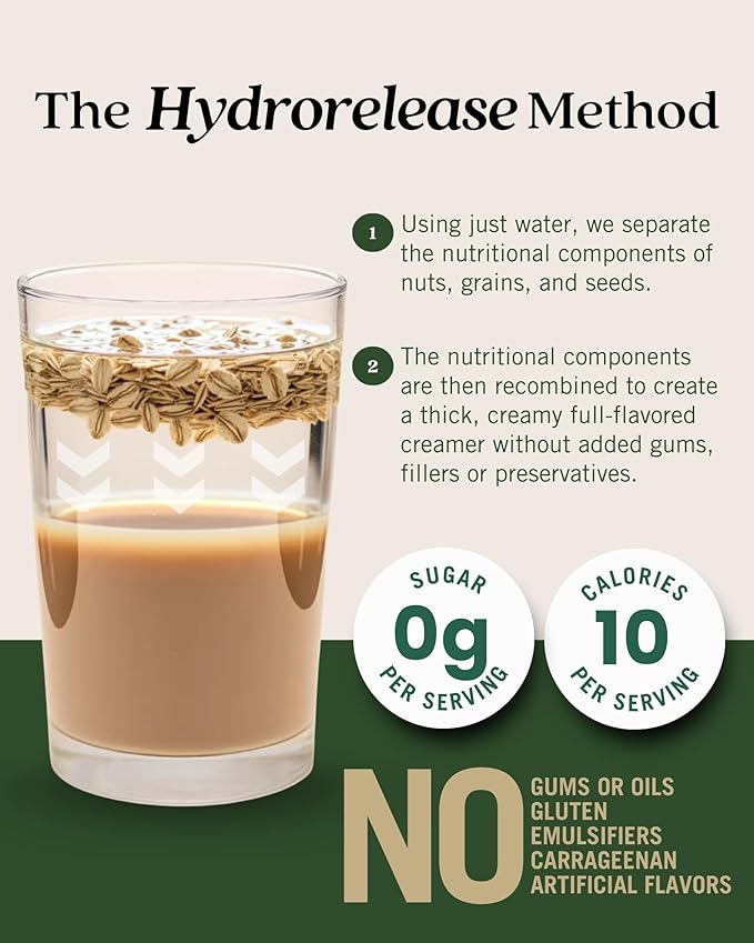 Elmhurst 1925 Unsweetened Oat Creamer - 16 Ounce (Pack of 6) Dairy-Free, Vegan, Kosher, No Sugar, Shelf Stable Creamer Made with Whole Grain Oats for Healthier, Simpler Plant Based Alternatives