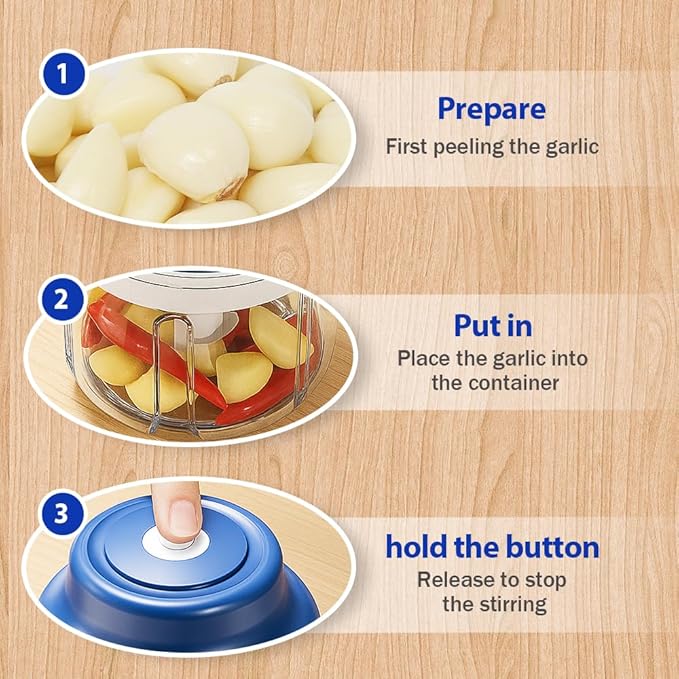2026 New Electric Garlic Chopper, Mini Portable Veggie Chopper USB Charging Wireless Food Processor, Upgrade Electric Mini Garlic Chopper Set Wireless Veggie Grinder (Green, 320ML)