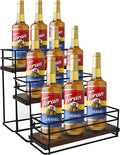 9 Bottle Coffee Syrup Rack Organizer 2 Tier Syrup Holder Stand for Coffee Bar Syrup Storage Shelves for Bar Family Storage Small Wine Rack for Syrup Wine Dressing