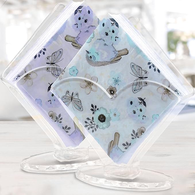 Cocktail Napkin Holder 2 Pack, Acrylic Clear Coffee Filter Holder, Modern Design, Decorative Caddy Holder for Tables and Kitchen Decor