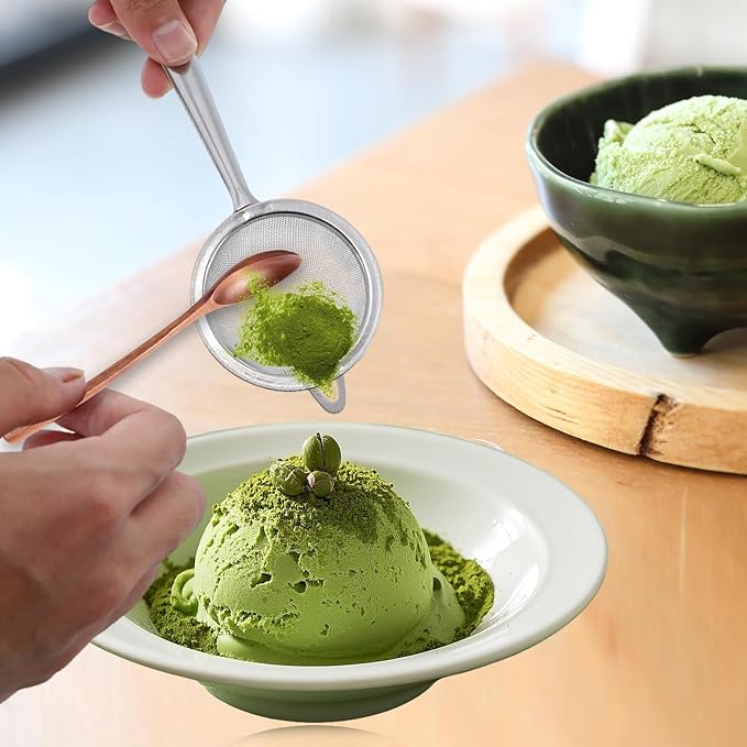2 Pcs Matcha Sifter, Stainless Steel Matcha Sieve Hand Small Mini Tea Strainer Fine Mesh, Eliminate Clumps In Matcha Green Tea Powder