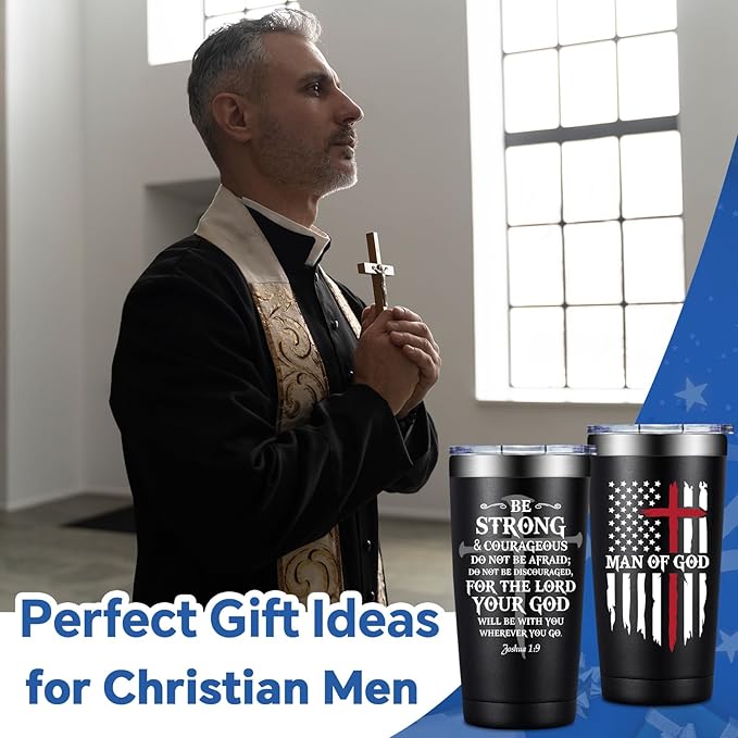 Christian Gifts for Men - Catholic Gifts - Religious Spiritual Faith Based for Men, Man of God, Dad, Pastor - 20oz Tumbler