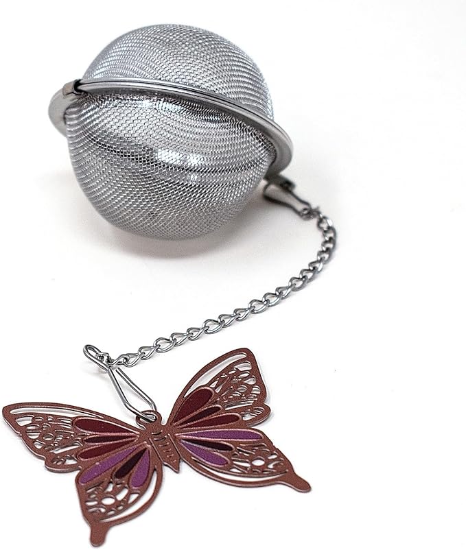 Norpro Mesh Tea Infuser with Butterfly Charm, 2-Inch, Stainless Steel