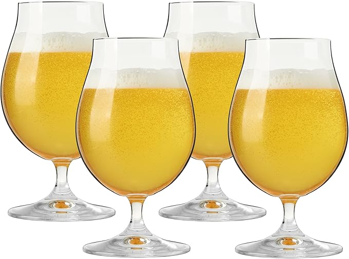 Spiegelau Classic Tulip Beer Glasses, Crystal Clear Drinking Glasses for Belgian Ales, IPA Beers, Cocktails, Gifts for Men, Game Night, Happy Hour, Home Bar, Kitchen Glassware, 15.5 oz, Set of 4