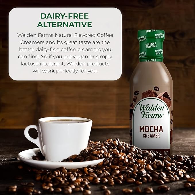 Walden Farms Mocha Coffee Creamer – Zero Calorie, Sugar Free, Keto & Fat Free Non-Dairy Creamer for Coffee & Espresso – 6-Pack, 12 oz Bottles