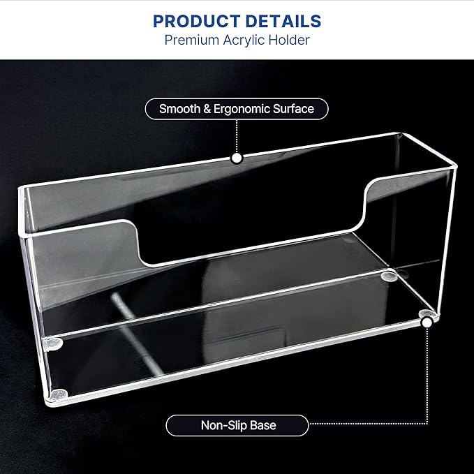 Acrylic Guest Towel Holder Tray for Bathroom – Vertical Paper Towel Holder for Disposable Hand Towels, Clear Waterproof Napkin Organizer for Bathroom Countertop or Kitchen Sink
