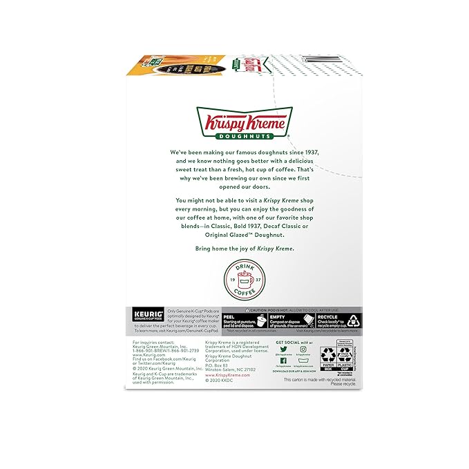 Krispy Kreme Original Glazed Doughnut, Single-Serve Keurig K-Cup Pods, Flavored Medium Roast Coffee, 96 Count