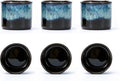 Japanese Tea Cups Set of 6 Ceramic Tea Cups, 2.5 Ounces Ceramic Cups, Matcha Cups(magic blue exterior)