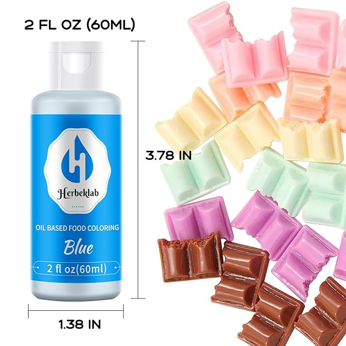 Blue Oil Based Food Coloring – 2 fl oz Professional Grade Concentrated Oil Food Dye for Melting Chocolate, Candy Melts, Cake Pops, Strawberries & Baking