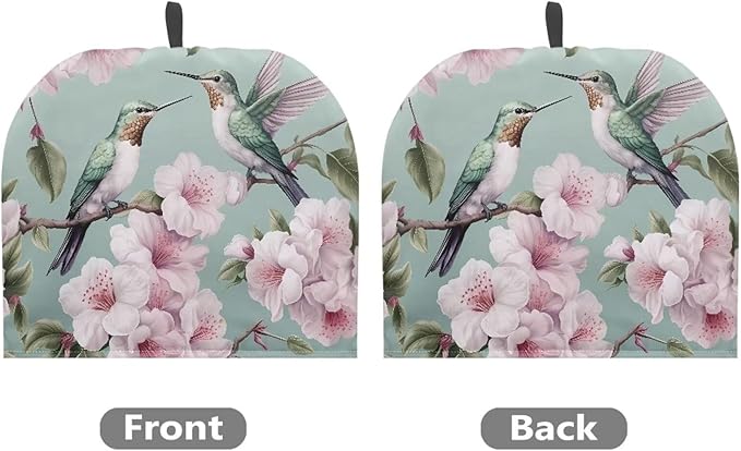 Hummingbird Tea Cosy for Teapot Peach Blossom Tea Cozy for Teapot Insulated Tie-Dye Kitchen Accessory Thick Teapot Cover Dust Home Decorative