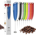 Hand Mixer Milk Frother for Coffee - Dutewo Frother Handheld Foam Maker for Lattes, Electric whisk Drink Mixer Mini Foamer for Cappuccino, Frappe, Matcha, Hot Chocolate, Blue 285C