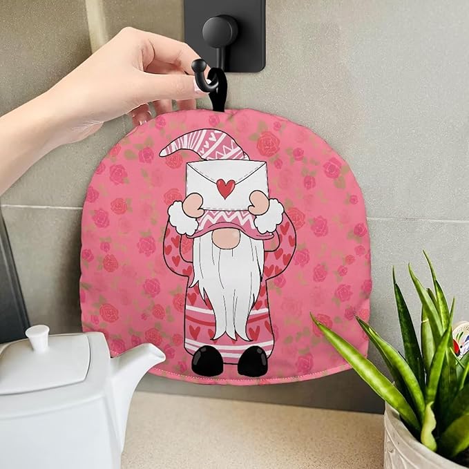 Pink Tea Kettle Dust Cover Gnomes Tea Pot Cover Keep Warm Teapot Dust Protector Small Teapot Insulation Cover