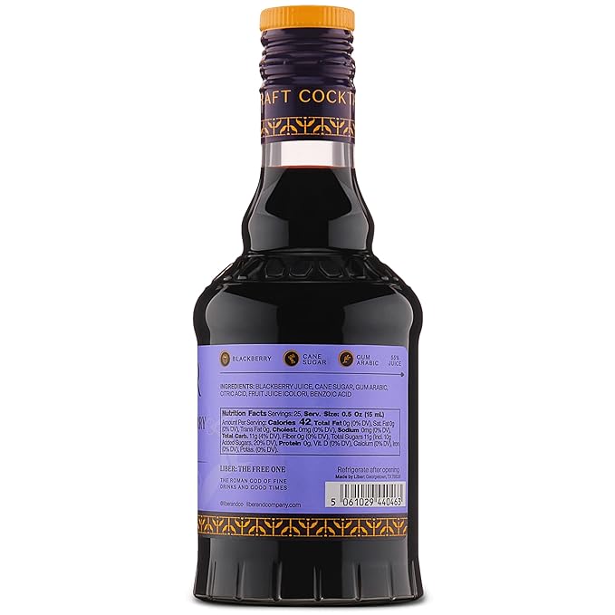 Liber & Co. Marion Blackberry Syrup - Craft Cocktail Mixer with Premium Oregon Marionberries - Perfect for Bramble Cocktails & Margaritas - Makes 25 Drinks (12.7 oz)