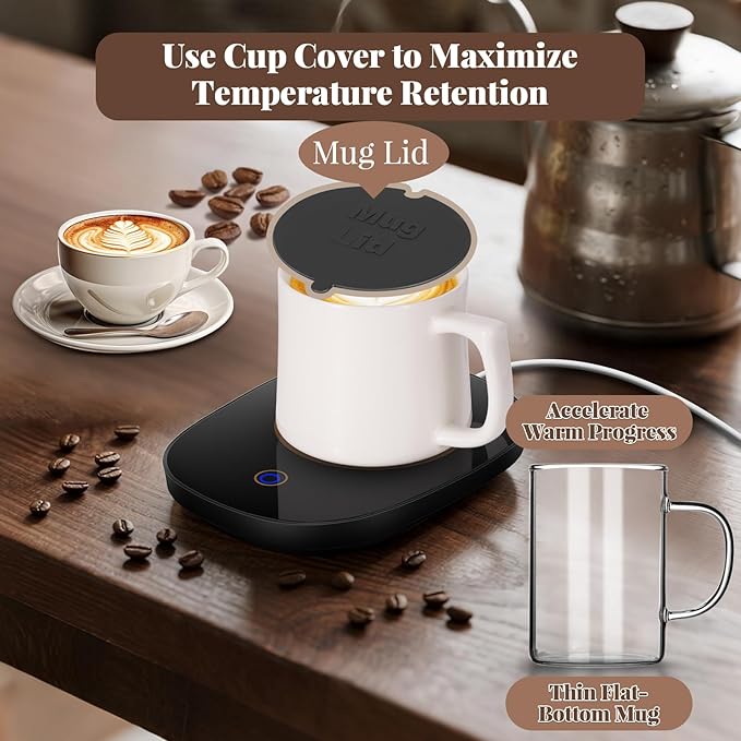 Coffee Mug Warmer for Desk with Auto Shut Off, Coffee Warmer with Auto Shut Off for Desk Office Home (Birthday Xmas Gifts)
