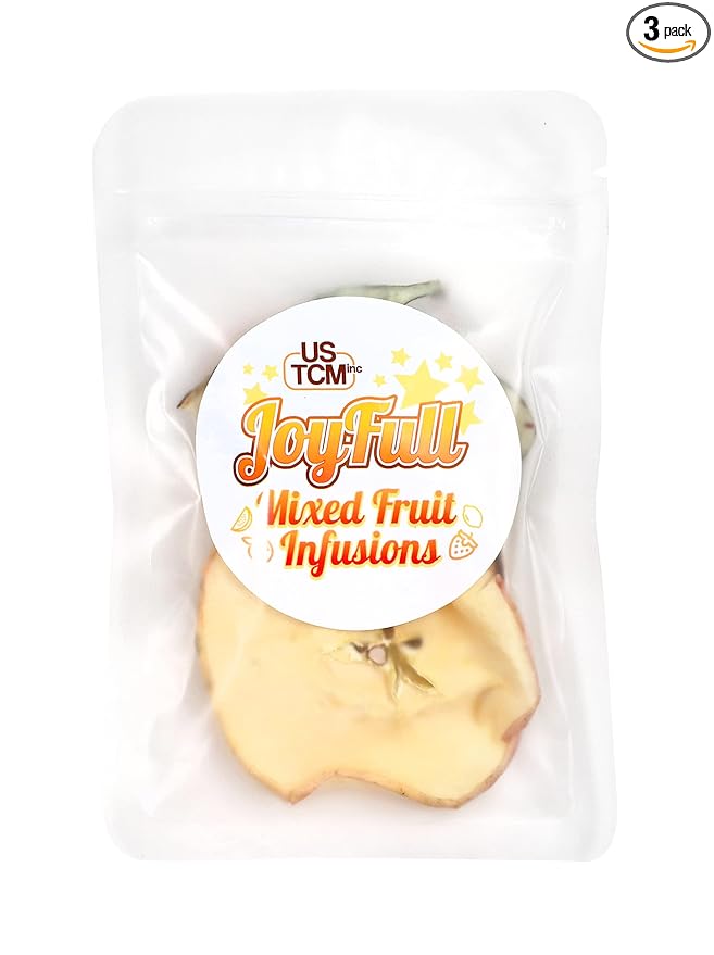 USTCM JoyFull Mixed Fruit Infusions Fruit Tea Single Pack All Natural Dried Fruits Mixed Flavors Make Perfect Tea! 15g (Fig, Snow Pear, Apple, Blackcurrant, Pack of 3)