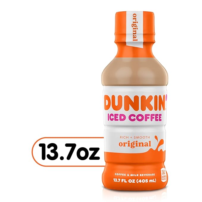 Dunkin' Original Iced Coffee Bottle, 13.7 fl oz, 12 Pack