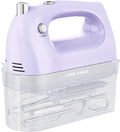 Lord Eagle Hand Mixer Electric 400W, 5 Speed handheld Mixer, 5 Stainless Steel Accessories for Baking Cake Egg Cream Food Beater, Turbo Boost/Self-Control Speed + Eject Button, Purple