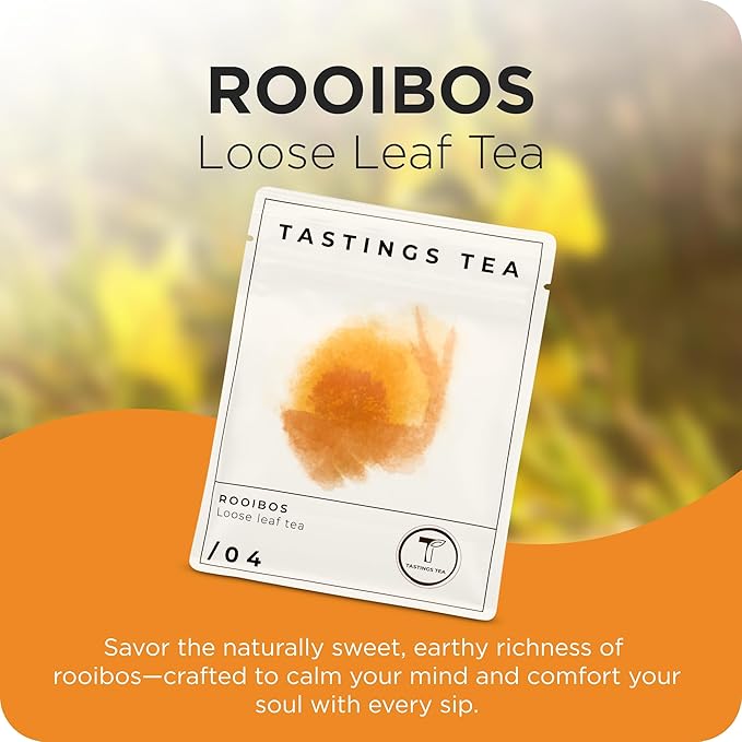 Tastings Tea Rooibos - 4oz Loose Leaf | South African Herbal Flavour| Caffeine Free