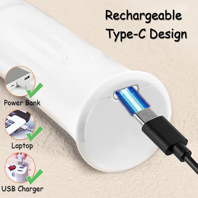 Rechargeable Milk Frother Wand 3 in 1, Handheld Drink Mixer Electric Whisk Stirrer Coffee Foam Frother with 3 Stainless Steel Whisks, 3 Speeds, Protein Powder Mixer for Cappuccino, Xmas Gift, White