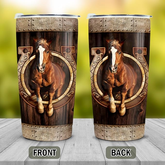 winorax Horse Tumblers 20oz Stainless Steel Insulated Cup Mugs with Lids - Equestrian Gifts for Horse Lovers - Birthday & Christmas