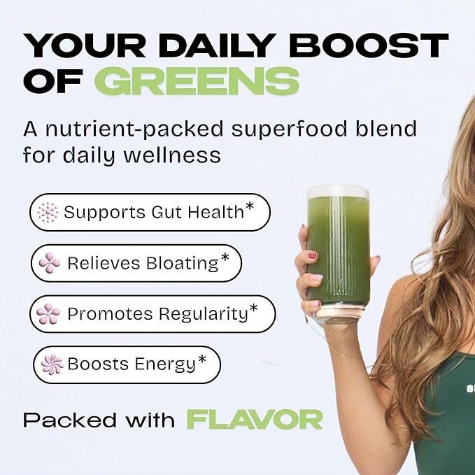 Kiala Nutrition Super Greens, Organic Greens Powder with Spirulina & Chlorella for Digestion, Gut Health, Immunity, Energy, Gluten Free, Vegan, Sugar Free, Spectra Blend, Watermelon Slush, 30 Servings