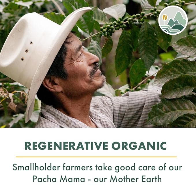 Pachamama Organic Coffee - Dark Roast Whole Bean Coffee Bundle - 2x10 oz bags - French Roast + Farmer's Blend - Farmer Owned & Regenerative
