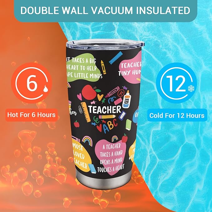 Christmas Teacher Gifts for Men - Xmas Teacher Appreciation Gifts - Teachers Retirement/Birthday Gift from Student Tumbler 20oz
