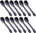 100 PCS Mini Plastic Spoons, Disposable Ice Cream Dessert Tasting Spoons, Suitable for Cake Jelly Pie Yogurt (Black)