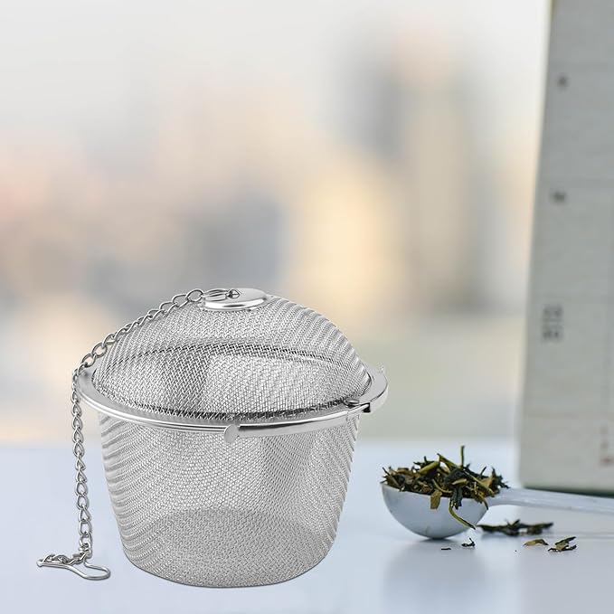 ZOENHOU Set of 5 Tea Infuser for Loose Tea, 5 Sizes Fine Mesh Tea Strainer with Chain, Stainless Steel Tea Ball Infusers for Loose Tea Spices Herbs