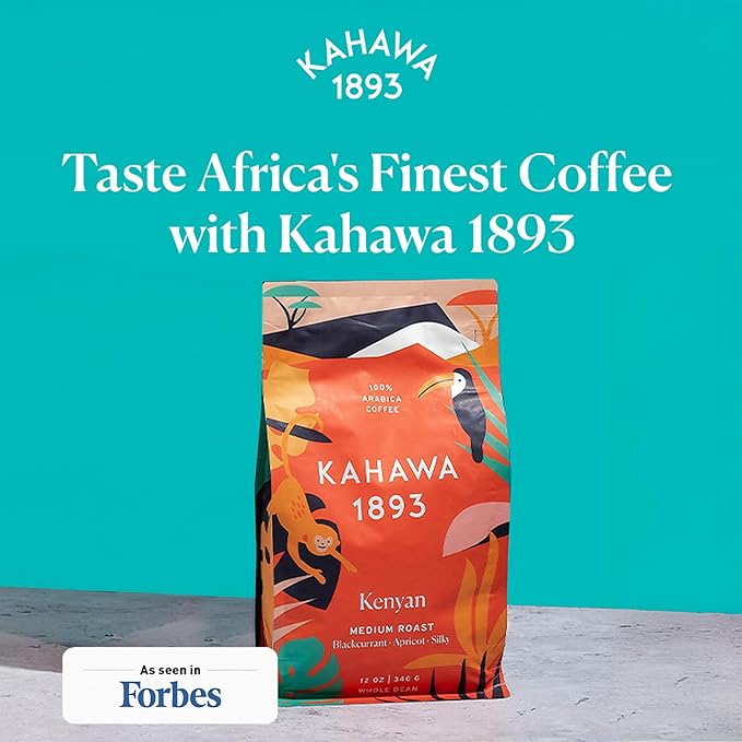 Kahawa 1893 Whole Bean Coffee Combo Pack Kenyan & Ethiopian Blend (12 Oz x 2) - As Seen on Shark Tank, High Antioxidants, Naturally Sweet, Organically Grown, Ethically & Sustainably Sourced