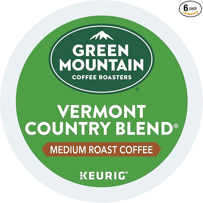 Green Mountain Coffee Roasters Vermont Country Blend Keurig Single-Serve K-Cup Pods, Medium Roast Coffee, 72 Count (6 Packs of 12)