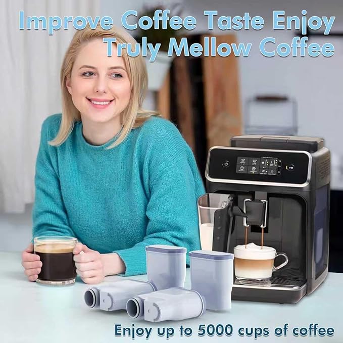 Coffee Filter CA6903/10/22/47 Compatible with AquaClean Water Filter No Descaling up to 5000 cups.，Dedicated Anti-Lime Scale Water filter，Aqua Clean Water Filter For Automatic Coffee Machines,2 pack