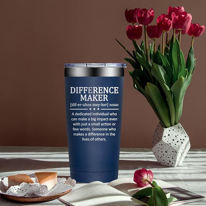Difference Maker Gifts - Christmas Thank You Gift for Men Women - Teacher Appreciation Gifts - Inspirational Gift for Coworker, Boss, Assistant, Employee - 20oz Tumbler