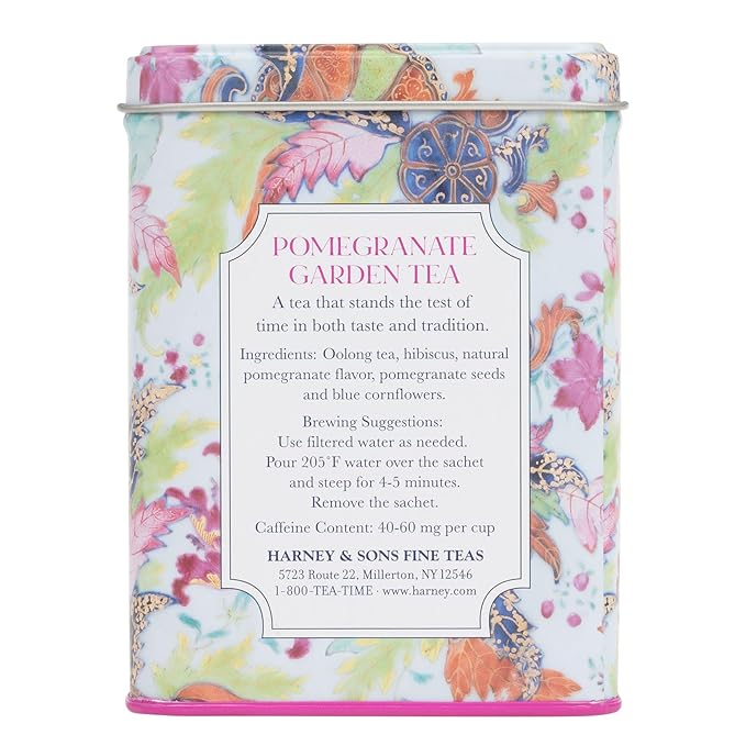 Harney & Sons Pomegranate Garden Tea 20 sachets | Flavored Oolong with hint of Hibiscus