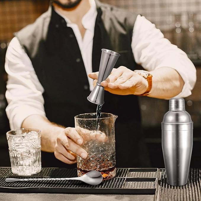 BARsics Bartending Stainless Steel Cocktail 1oz/2oz Measuring Double Jigger (6 Pack)