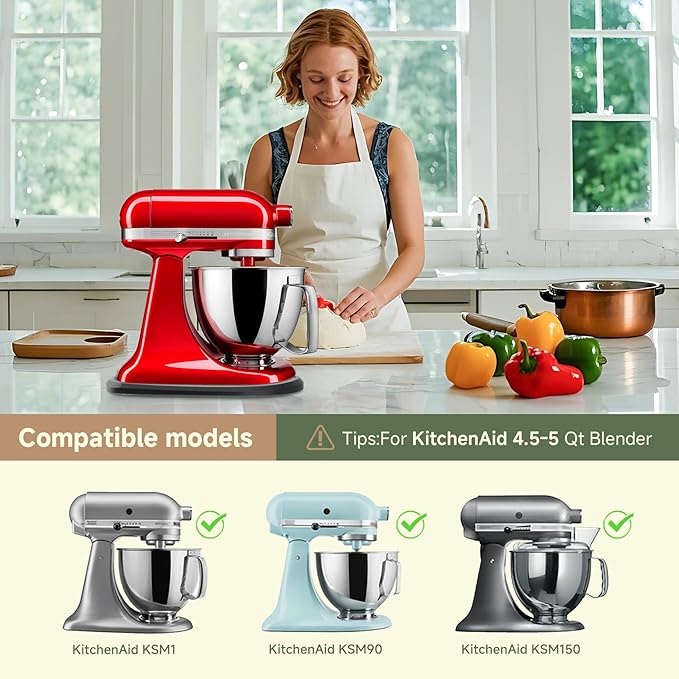 Compatible with Kitchen Aid Mixer Slider for 4.5-5 QT Stand Mixer, Bamboo Sliding Board Upgrade Thicker Sliders, Kitchen Aid Sliders for Countertop, Mixer Slider Mat for Kitchen Aid Stand Mixer Black