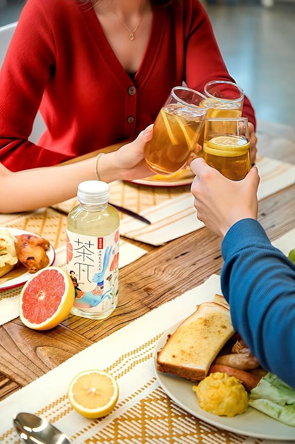 Tea PI Iced Tea – Jasmine Green Tea, Grapefruit Sweet Iced Fruit Tea Bottles, Real Juice, -16.9 fl oz, 500mL, 15 Pack