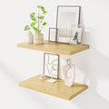 Dreamland 24" Floating Shelves for Wall, 12" Deep Slim Oak Floating Shelves, Wall-Mounted Shelves for Bedroom, Living Room, Kitchen, Bathroom - Set of 2