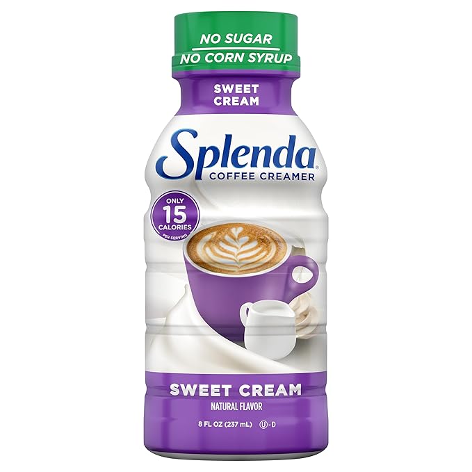 Splenda Sugar Free, Low Calorie Sweet Cream Coffee Creamer, 8 Fl Ounces Bottle
