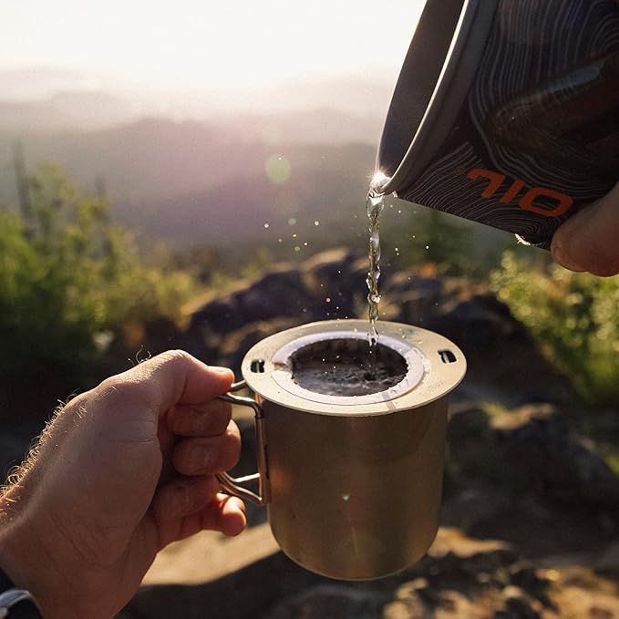 Coulée EcoPour She Devil Coffee, Single Serve Pour Over Arabic Coffee, Medium Roast, Use for Camping or Traveling, Pre Filled Compostable Filters, Ready to Brew with Hot Water, 10 Pack