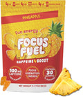 FocusFuel Energy Chews – Pineapple Flavor (15 Servings) – 100mg Caffeine + Alpha GPC + L-Theanine + B12, Magnesium – Tropical Energy Boost – No Crash or Jitters