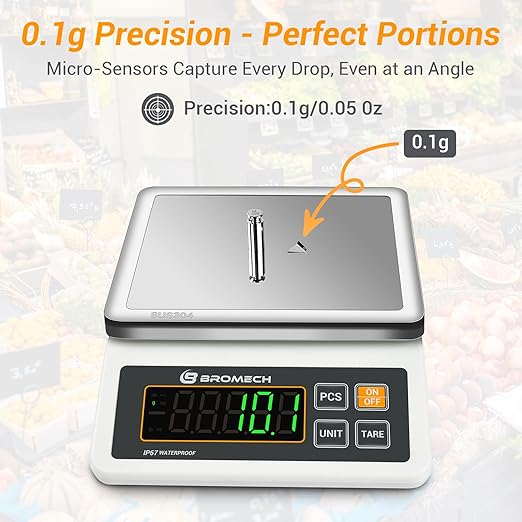 High Precision Scale IP67 Waterproof with Counting Function - 6lb, 0.001lb Digital Accurate Electronic Balance Scientific Scale - Ideal for Shipping, Mail - Weighs Gram, Pound, Kilogram