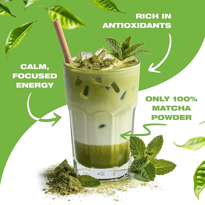 Organic Matcha Green Tea Powder (1lb) – Certified USDA Organic Powder for Matcha Latte, Tea, and Smoothies – Kosher, Non-Gmo, Antioxidant Rich Fruit Tea by Total Tea