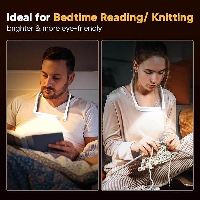 Neck Light Book Lovers Gifts: Crochet Accessories Knitting Gifts for Mom Christmas Stocking Stuffers for Men Women Husband Wife Teens Readers White Elephant Gift Exchange Sewing Supplies Reading Light
