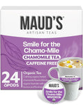 Maud's Organic Chamomile Lavender Tea Pods, 24 ct, Recyclable Single Serve Pods – 100% Gourmet Blended Tea Leaves, Compatible with Keurig K Cups Maker
