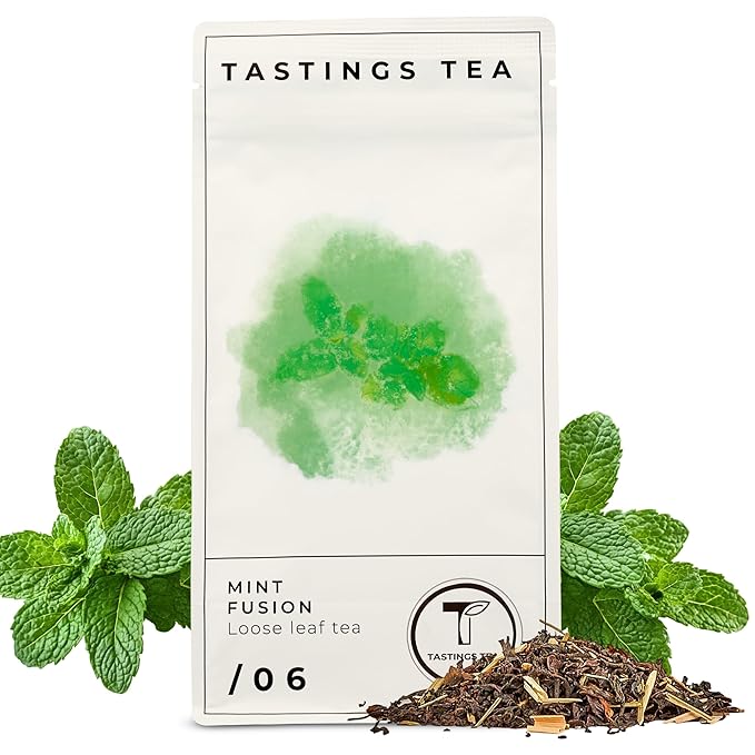Tastings Tea Mint Fusion - 4.5 oz Loose Leaf | Energising Boost | Small-Batch Freshness