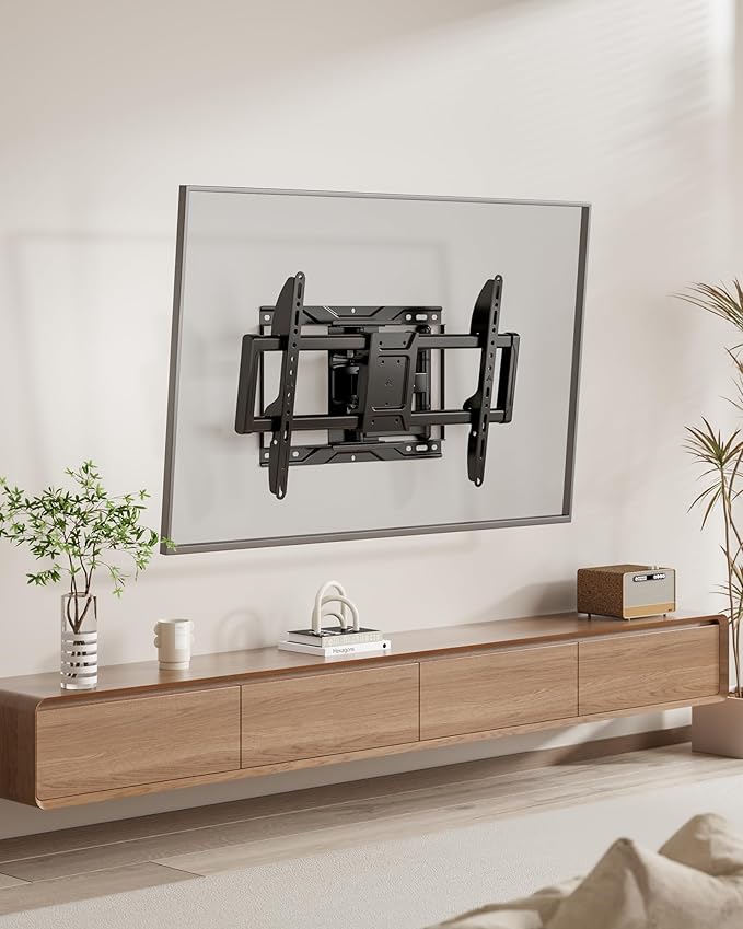 monTEK Full Motion TV Wall Mount for 37-84 Inch TVs, TV Mount Bracket with Articulating Arms, Tool-Free Tilt & Swivel, Extension, Max VESA 600x400mm, Fits 12“/16" Wood Studs, Up to 110lbs, 4X Tested
