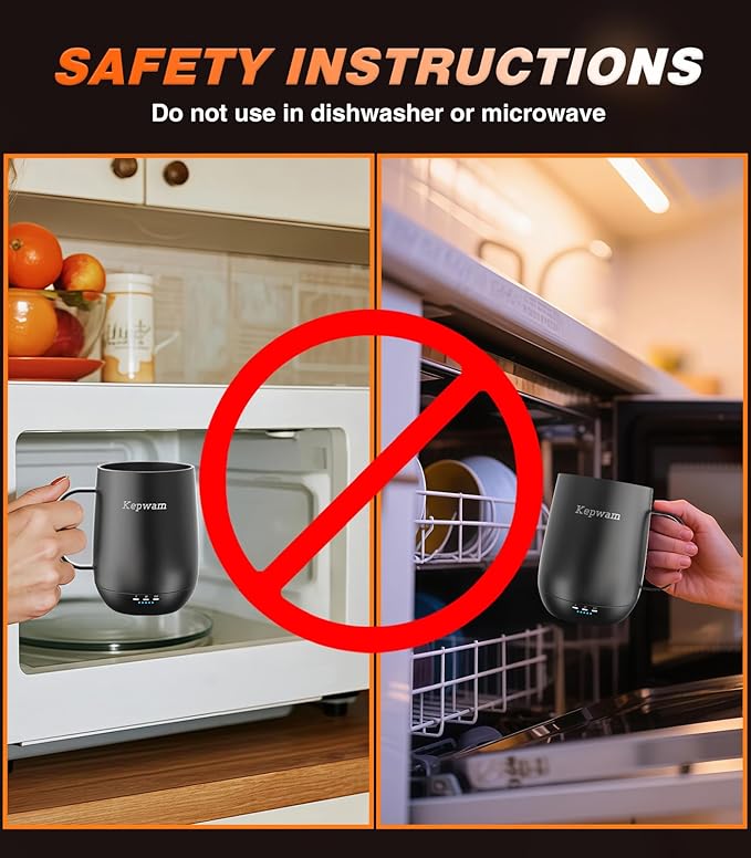 Self Heating Coffee Mug T2, 16oz Smart Heated Coffee Mug, 150 Min Battery Life - Hot up to 149℉ Temperature Control Coffee Mug Warmer, Gifts for Dad Mom (No APP)
